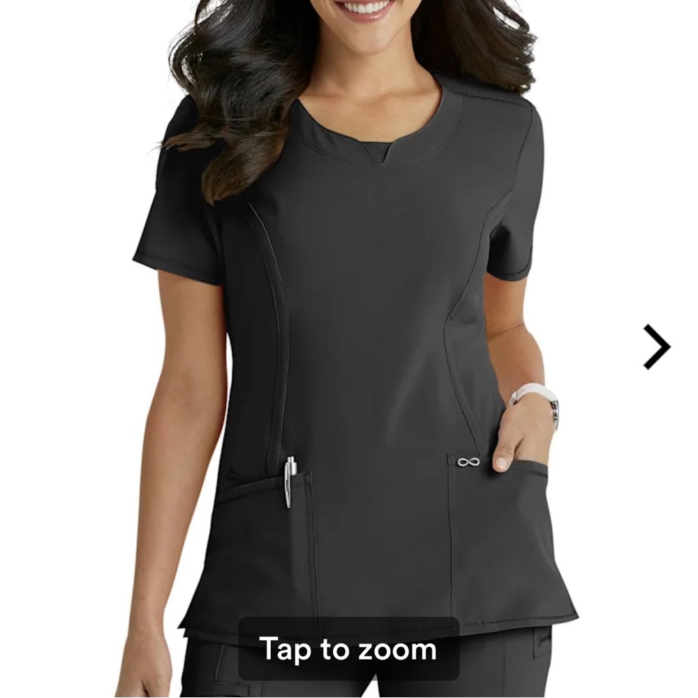 Black Cherokee Infinity Round Neck Scrub Top With Certainty